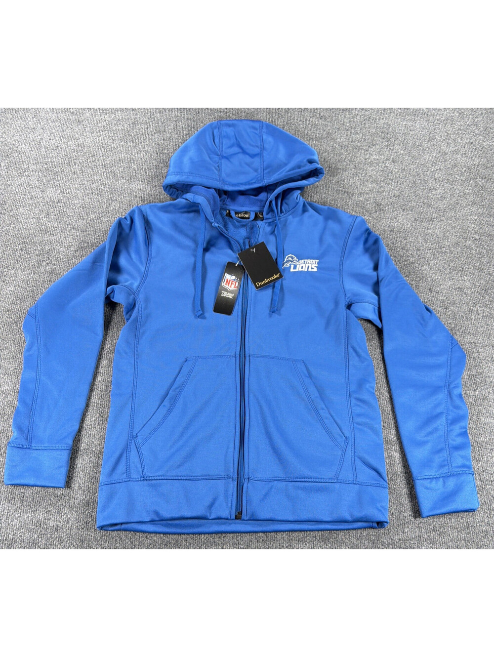 NWT-Dunbrooke Men's NFL Detroit Lions Full Zip Hoodie, Size Small